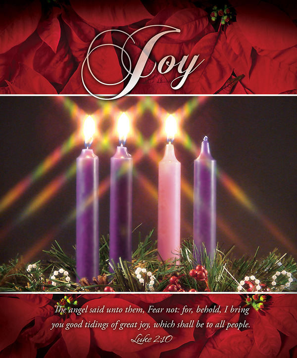 Joy Advent Wreath Legal Size Bulletin - Pack of 10 | Cokesbury