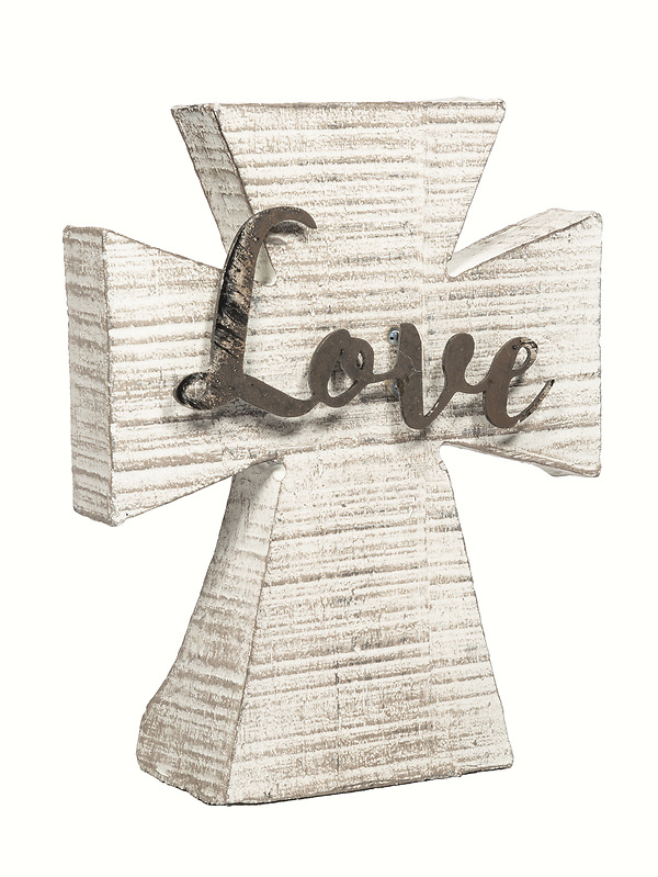 Wood and Metal Tabletop Cross 5 1/4"H Cokesbury