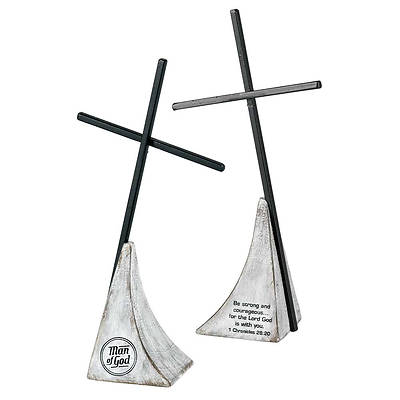 Picture of Man of God Engraved Tabletop Cross 7"H