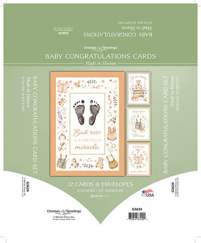 Picture of Made in Heaven Baby Congratulations Cards - Box of 12