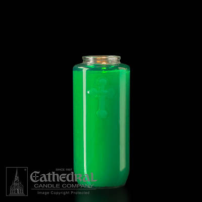 Picture of Cathedral 5-Day Glass Offering Candle - Green
