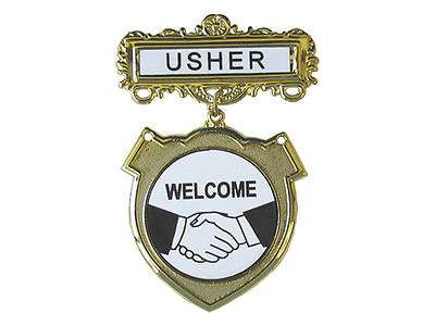 Picture of Gold Usher Welcome Shield Badge