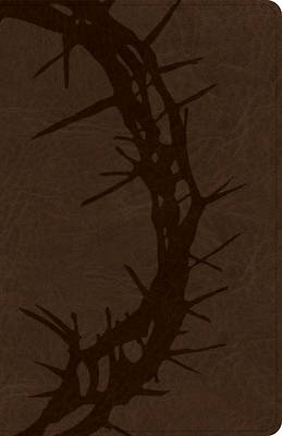 CSB Large Print Personal Size Reference Bible, Optimal Type, Digital Study Edition, Brown Crown of Thorns Leathertouch