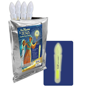 Picture of His Name Is Jesus Candle-Shaped Glow Sticks (Pkg of 12)