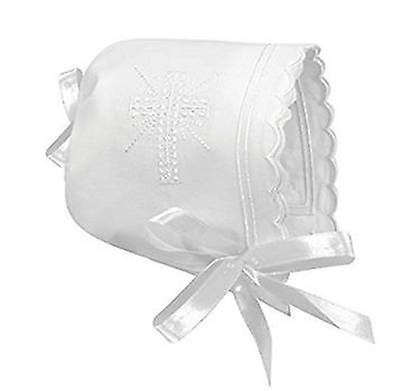 Picture of Bonnet-Baby Keepsake Cross and Scallop Edge White