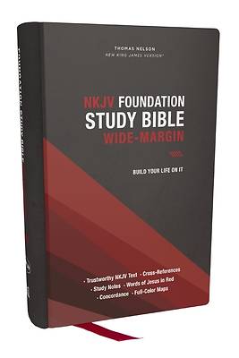 NKJV Foundation Study Bible, Wide Margin, Black Hardcover, Red Letter