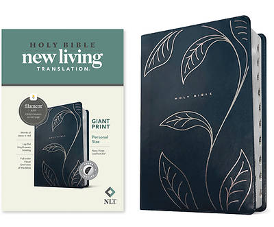 Picture of NLT Personal Size Giant Print Bible, Filament Enabled (Leatherlike, Navy Vines, Indexed, Red Letter)