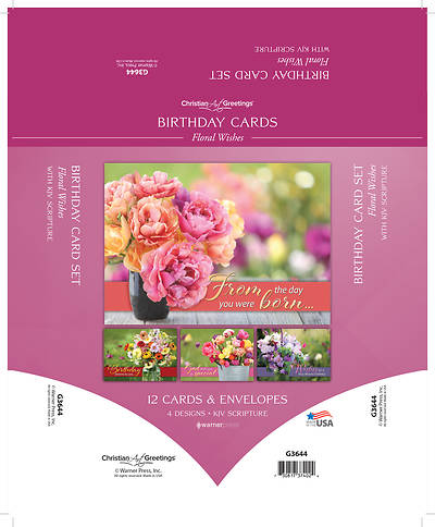 Picture of Floral Wishes Birthday Cards - Box of 12