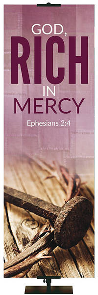 Picture of Easter Adorations Rich in Mercy 2' x 6' Fabric Banner