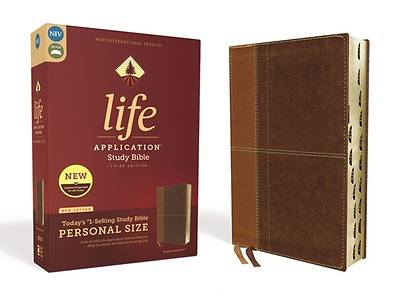 Picture of NIV Life Application Study Bible, Third Edition, Personal Size, Leathersoft, Brown, Indexed, Red Letter Edition