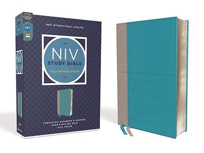 Picture of NIV Study Bible, Fully Revised Edition, Leathersoft, Teal/Gray, Red Letter, Comfort Print