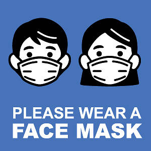 Picture of Please Wear Face Mask 15.5"x15.5" Wall Decal Sign - 2 Pack