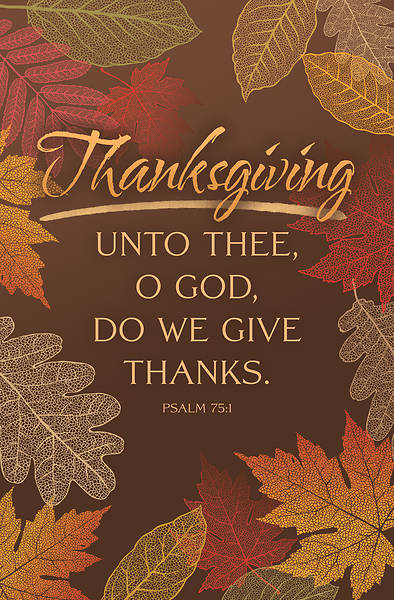 Picture of Unto Thee O God Thanksgiving Regular Size Bulletin