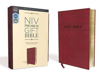 Picture of NIV, Premium Gift Bible, Leathersoft, Burgundy, Red Letter Edition, Comfort Print