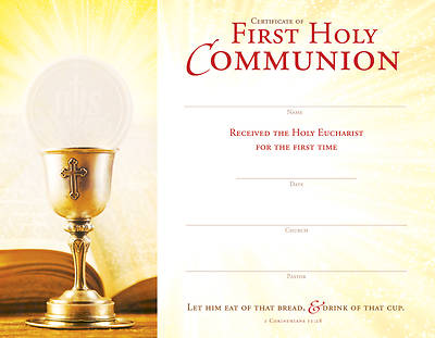 Picture of Eat Bread First Holy Communion Certificate
