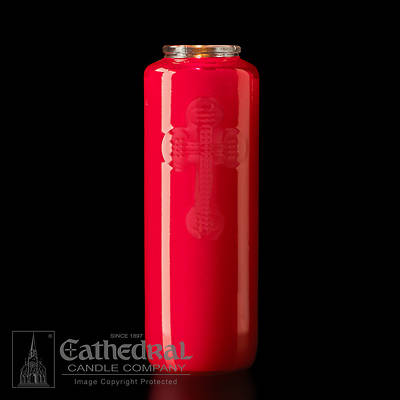 Picture of Cathedral 6-Day Glass Offering Candle - Ruby