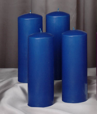 Picture of Emkay Advent Pillar Candle Set 9" X 3" - 4 Blue