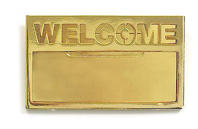 Picture of Brass with Cut-Out Lettering Welcome Badge