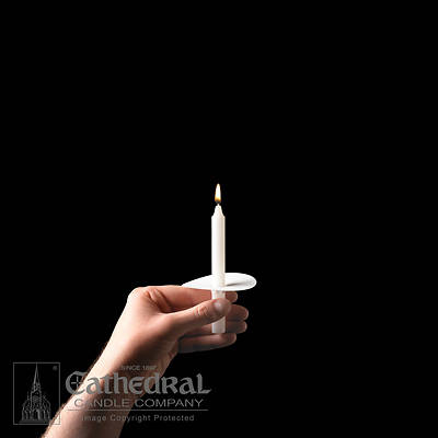 Picture of Cathedral Congregational Candles with Paper Bobeches - Box of 100