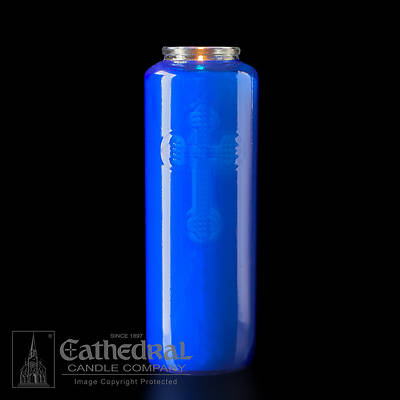 Picture of Cathedral 6-Day Glass Offering Candle - Blue