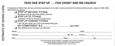 Picture of Consecration Sunday Estimate of Giving Card (Pkg of 100)