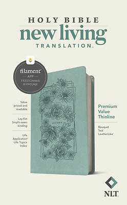 Picture of NLT Premium Value Thinline Bible, Filament Enabled Edition (Leatherlike, Bouquet Teal)