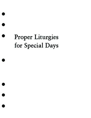 Picture of Holy Eucharist Proper Liturgies for Special Days Inserts