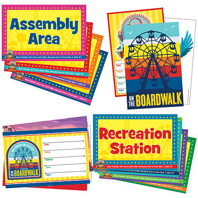 VBS 2027 On the Boardwalk Activity Center Signs & Publicity Pack