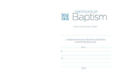 Picture of Water and Clouds Folded Baptism Certificate