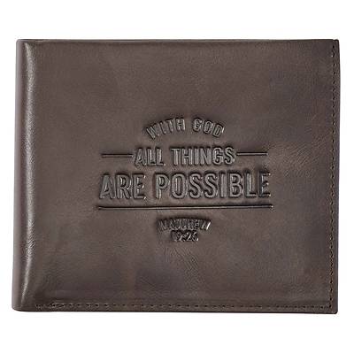 Picture of Wallet Leather with God All Things Are Possible Matthew 19