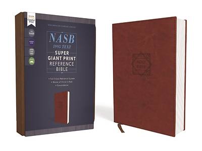 Picture of Nasb, Super Giant Print Reference Bible, Leathersoft, Brown, Red Letter Edition, 1995 Text, Comfort Print