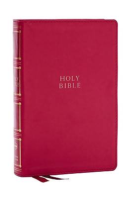 Picture of Nkjv, Compact Center-Column Reference Bible, Leathersoft, Dark Rose, Red Letter, Thumb Indexed, Comfort Print