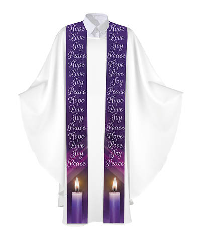 Picture of Lights of Advent Overlay Stole  - Purple
