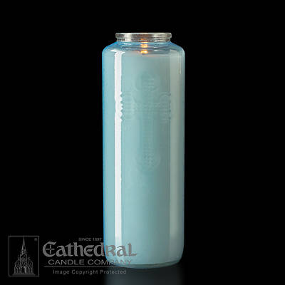 Picture of Cathedral 6-Day Glass Offering Candle - Marial Blue