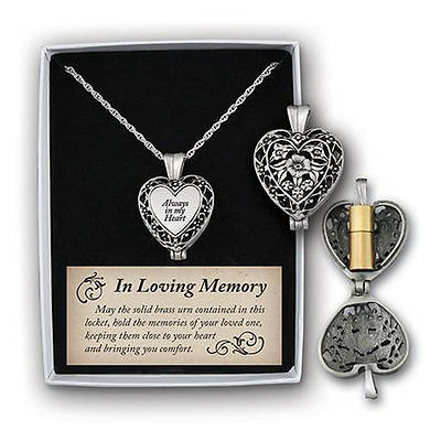 Picture of Always in My Heart Pewter Memorial Ash Holder Locket