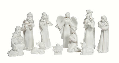 Picture of White Resin Nativity Set Boxed - 10 Piece
