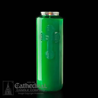Picture of Cathedral 6-Day Glass Offering Candle - Green