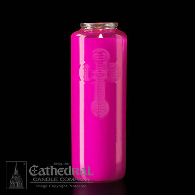Picture of Cathedral 6-Day Glass Offering Candle - Pink