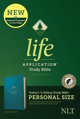 Picture of NLT Life Application Study Bible, Third Edition, Personal Size (Leatherlike, Teal Blue, Indexed)