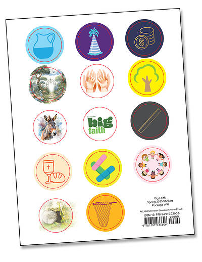 Picture of Cokesbury Kids Big Faith Spring 2025 Activity Stickers (Pkg of 6)