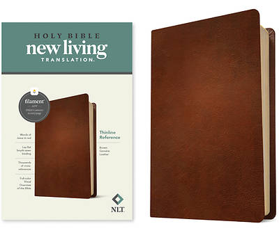 Picture of NLT Thinline Reference Bible, Filament Enabled Edition (Red Letter, Genuine Leather, Brown)