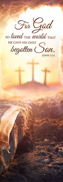 Easter For God so Loved the World 2' x 6' Banner Fabric