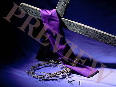 Picture of Download Still Cross, Crown of Thorns, Nails with Purple Background