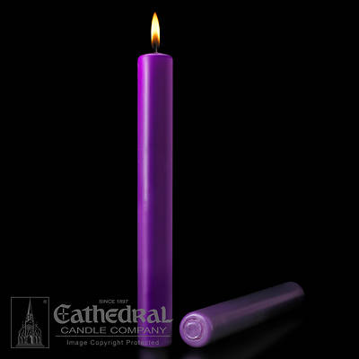 Picture of Cathedral Purple 51% Beeswax Altar Candles - 1-1/2" x 16"