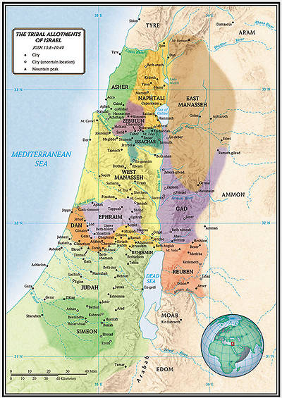 Picture of The Tribal Allotments of Israel map