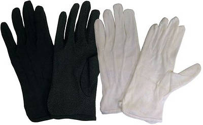 Picture of Cotton Performance With Plastic Dots Handbell Gloves - Black, Medium