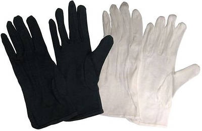 Picture of Cotton Performance without Plastic Dots Handbell Gloves - Black, Medium