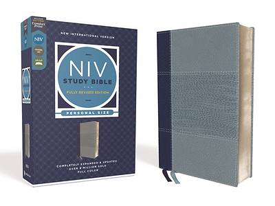 Picture of NIV Study Bible, Fully Revised Edition, Personal Size, Leathersoft, Navy/Blue, Red Letter, Comfort Print