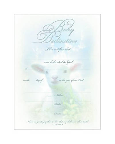 Picture of Certificate Baby Dedication-Premium Silver Foil Embossed Package of 6