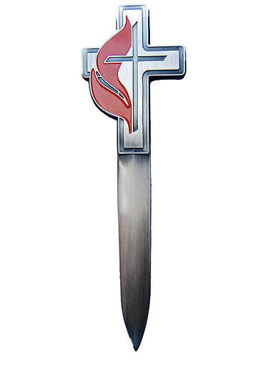 Picture of United Methodist Pewter Cross Letter Opener